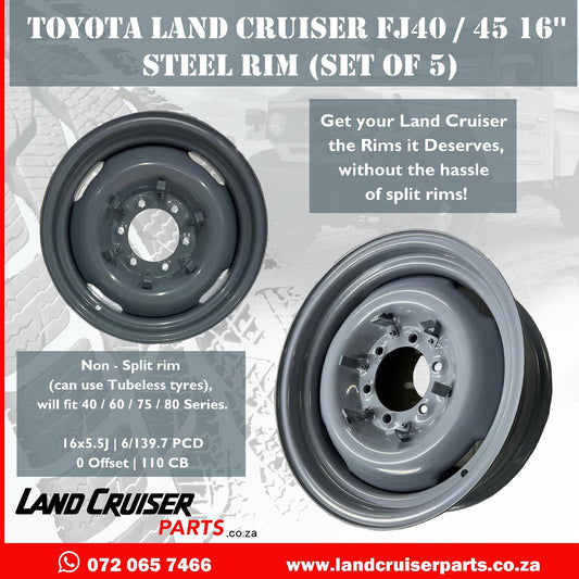 Toyota Land Cruiser FJ40 / 45 16'' Steel Rim (Set of 5)