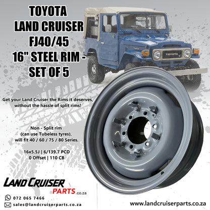 Toyota Land Cruiser FJ40 / 45 16'' Steel Rim (Set of 5)