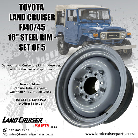 Toyota Land Cruiser FJ40 / 45 16'' Steel Rim (Set of 5)