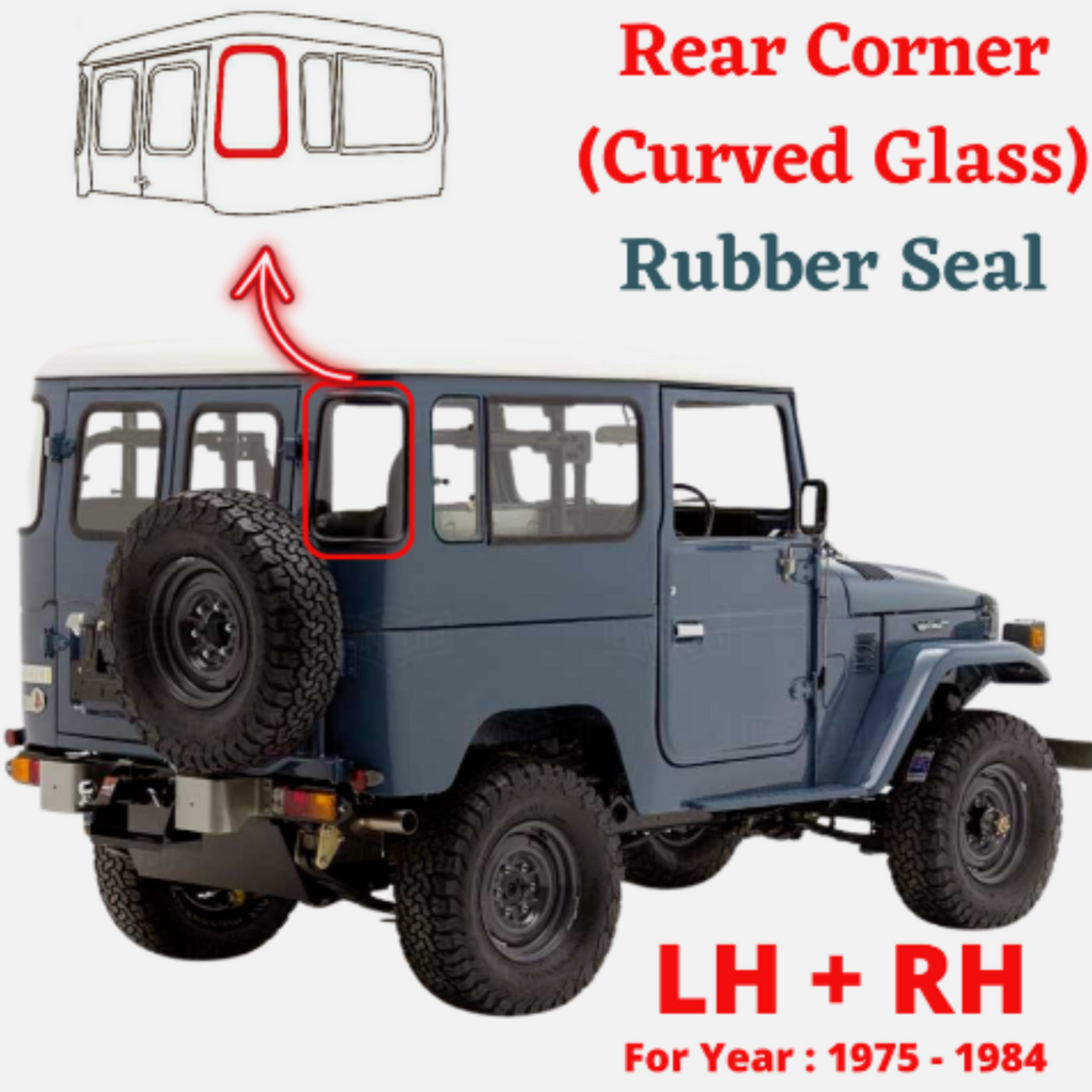 Toyota Land Cruiser FJ40 Rear Corner Weatherstrip Set (LH+RH)