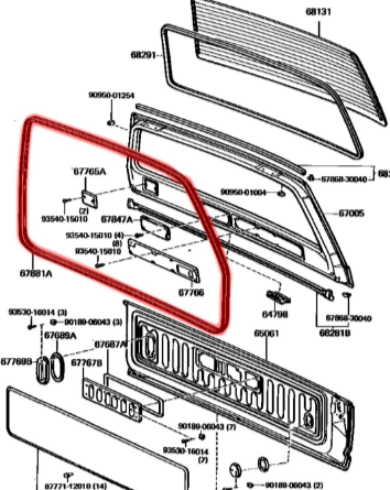 Toyota Land Cruiser FJ60 Trunk Rubber.