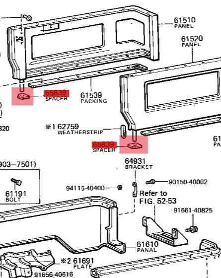 Toyota Land Cruiser FJ40 Spacer Pillar.