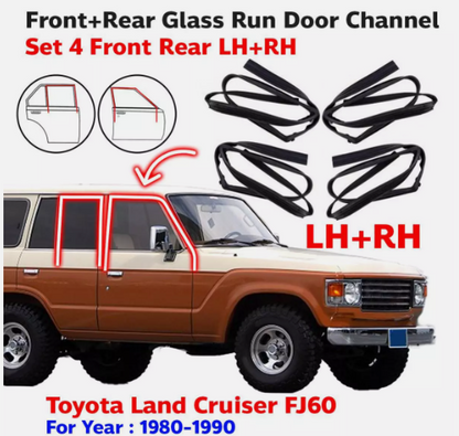 Toyota Land Cruiser 60 Series Door Run Rubber Set.