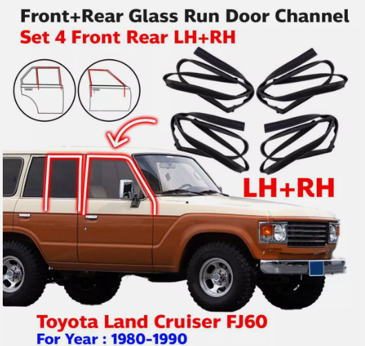 Toyota Land Cruiser 60 Series Door Run Rubber Set. Land Cruiser Parts