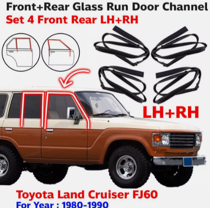 Toyota Land Cruiser 60 Series Door Run Rubber Set.