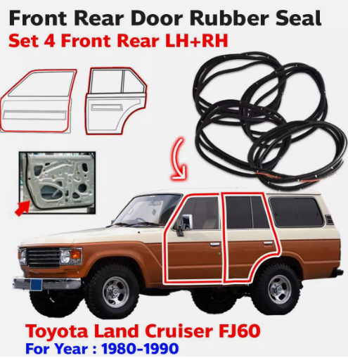 Toyota Land Cruiser 60 Series Door Rubber Set.