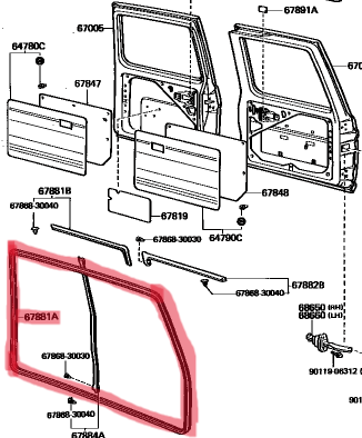 Toyota Land Cruiser 60 Series Trunk Rubber.