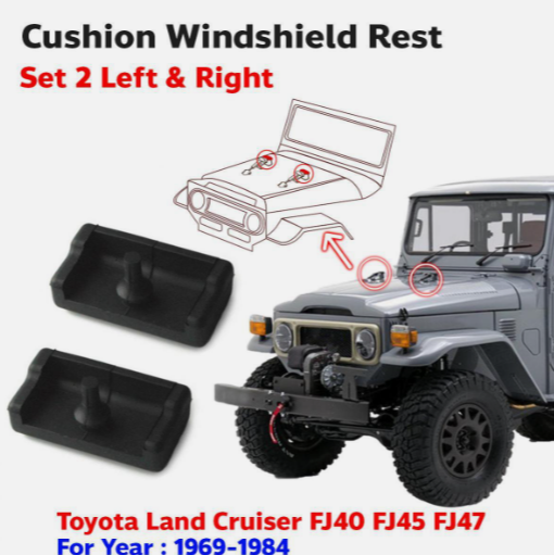 Toyota Land Cruiser FJ40 / 45 Bonnet Block Rubber Rest Set.