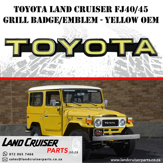 Toyota Land Cruiser FJ40/45 Grill Badge / Emblem - Yellow OEM