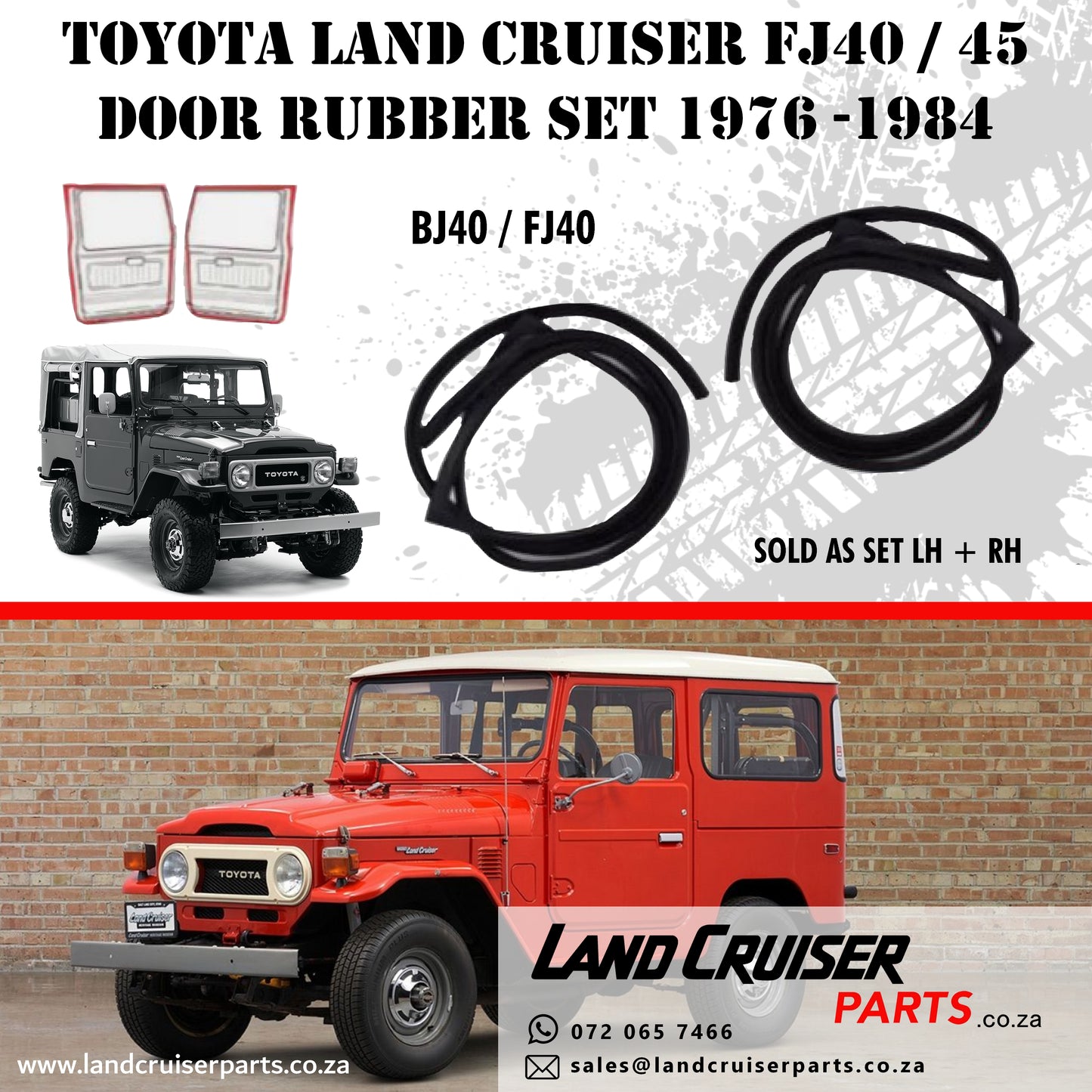 Toyota Land Cruiser FJ40/45 Door Rubber Set 1976-1984