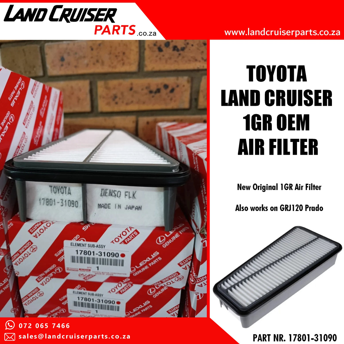 Toyota Land Cruiser 1GR OEM Air Filter
