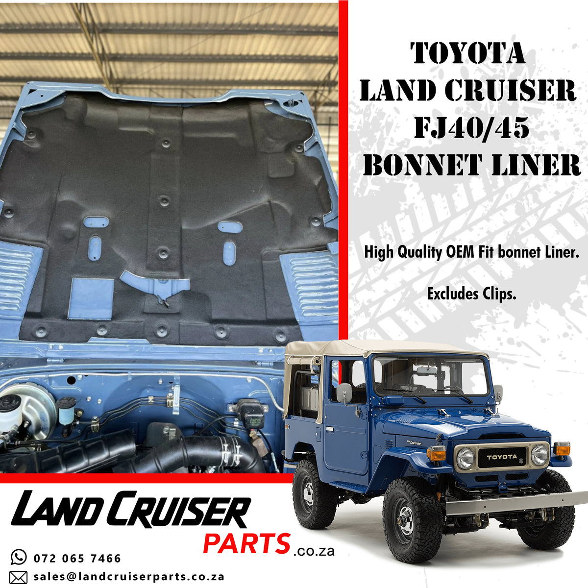 Toyota Land Cruiser FJ40/45 Bonnet Liner.