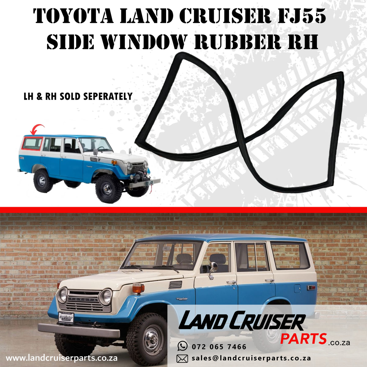 Toyota Land Cruiser FJ55 Side Window Rubber RH.