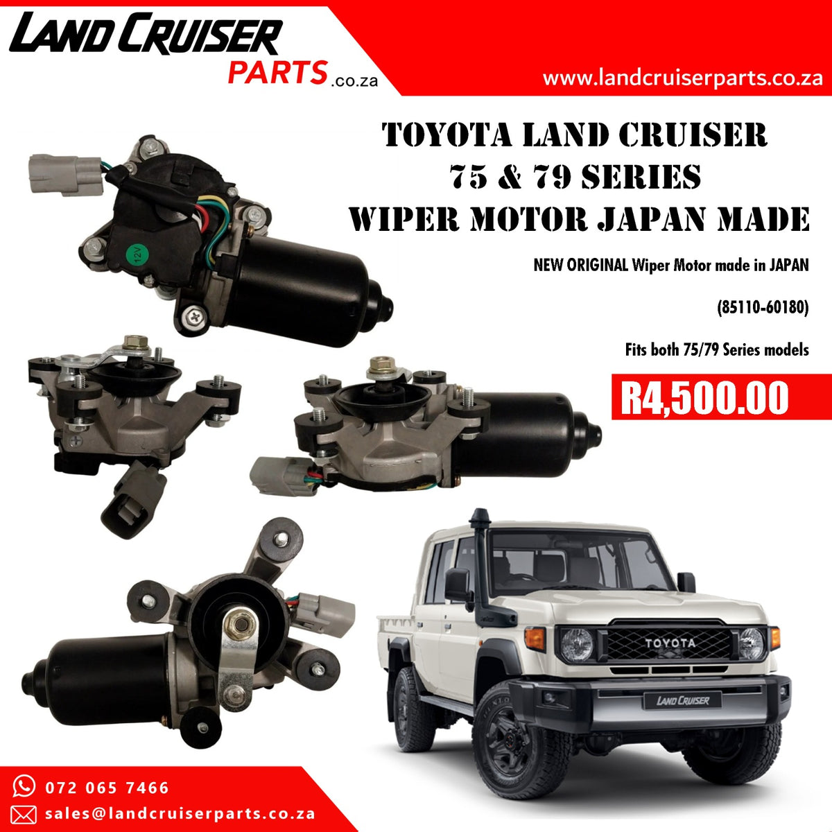 Toyota Land Cruiser 75 & 79 Series Wiper Motor Japan made